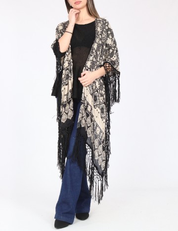 Esarfa Bershka, bej/negru