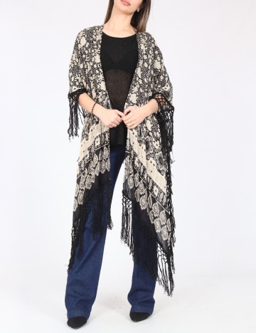 
						Esarfa Bershka, bej/negru