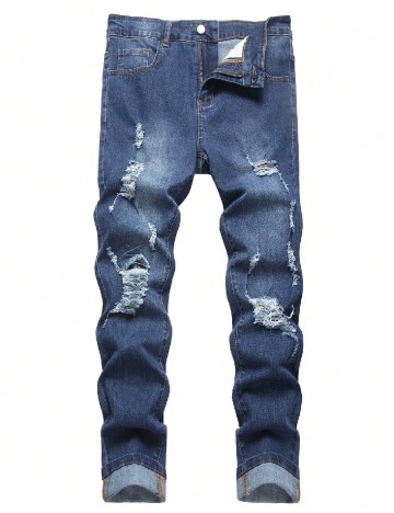 
						Blugi SHEIN Plus Size Men, albastru