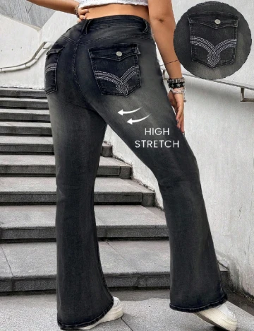 Blugi SHEIN CURVE, gri inchis