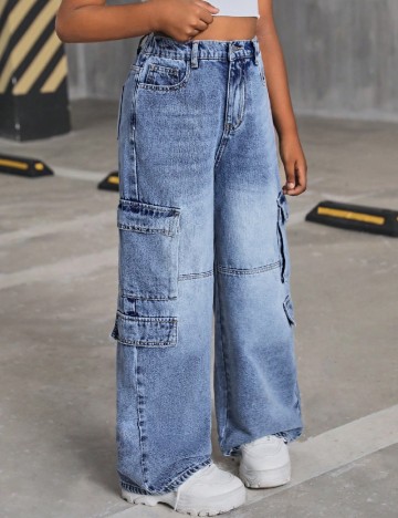 
						Blugi Shein Kids, albastru