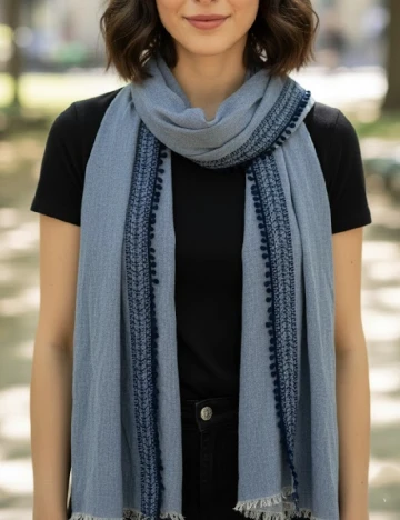 Esarfa Bershka, albastru