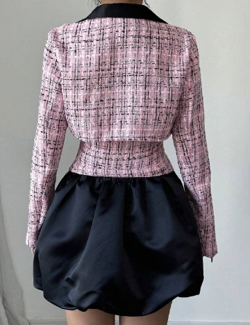 Rochie scurta SHEIN, roz/negru