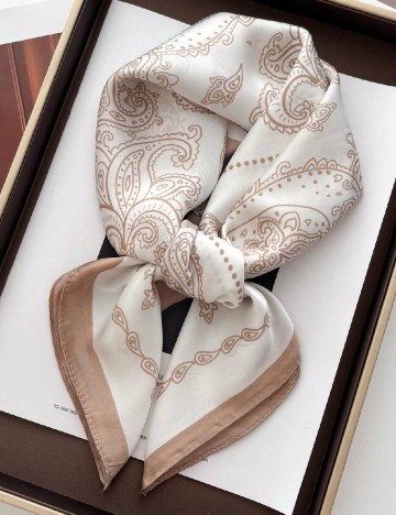 
						Esarfa SHEIN, crem/maro