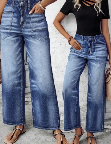 
						Blugi SHEIN, albastru