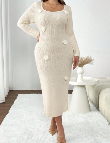 
						Rochie medie SHEIN CURVE, ecru