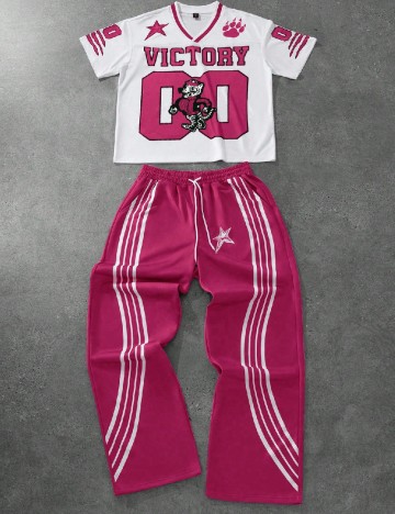 
						Compleu SHEIN, alb/roz