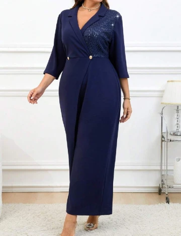 Salopeta SHEIN CURVE, bleumarin