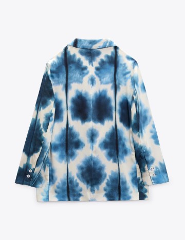 Sacou Zara, albastru/ecru