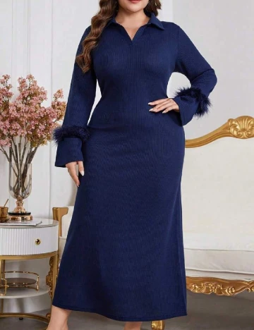 Rochie lunga SHEIN CURVE, bleumarin