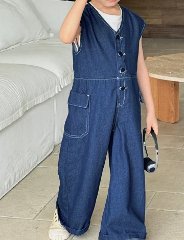 Salopeta Shein Kids, albastru