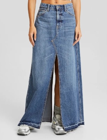 
						Fusta Bershka, albastru