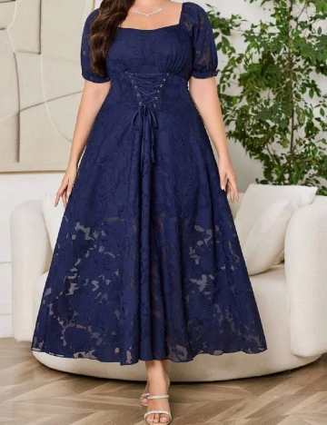 Rochie lunga SHEIN CURVE, bleumarin