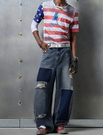 
						Blugi SHEIN, albastru