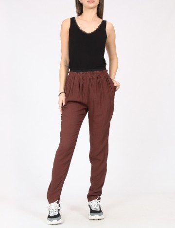 
						Pantaloni Zara, maro inchis