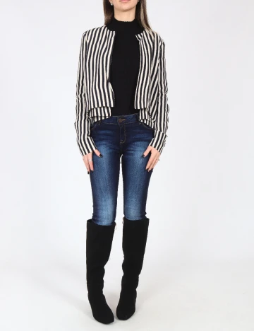 Blazer Zara, crem/negru