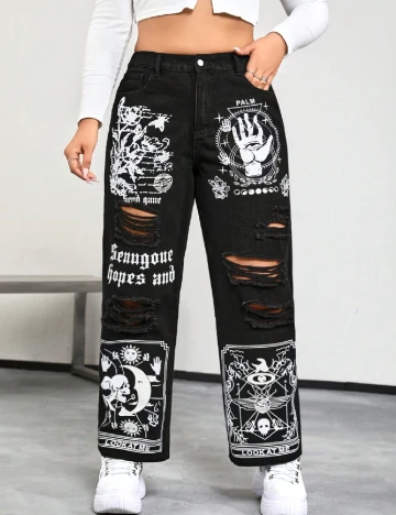 Blugi SHEIN CURVE, negru