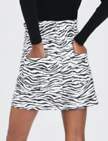 Fusta Zara, alb/negru