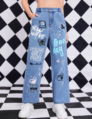 
						Blugi Shein Kids, albastru