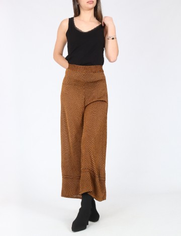 Pantaloni Zara, maro/negru