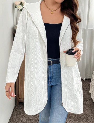 Jacheta SHEIN CURVE, alb