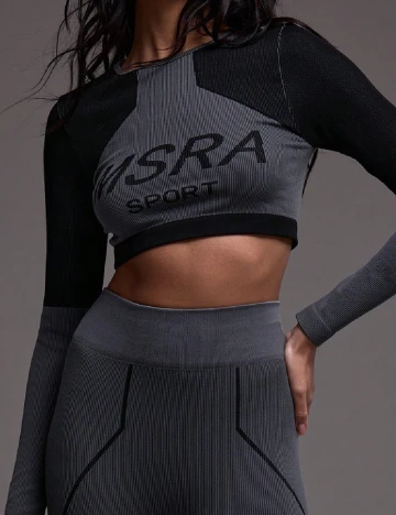 Top SHEIN, gri/negru