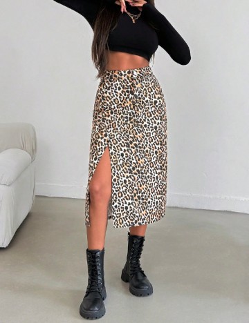 
						Fusta SHEIN, animal print