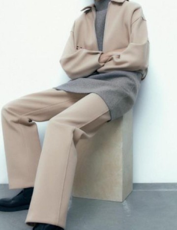 Pantaloni Zara, crem