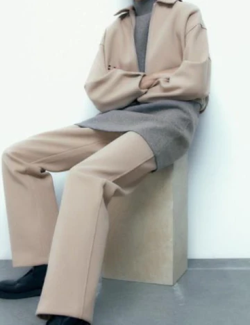 Pantaloni Zara, crem