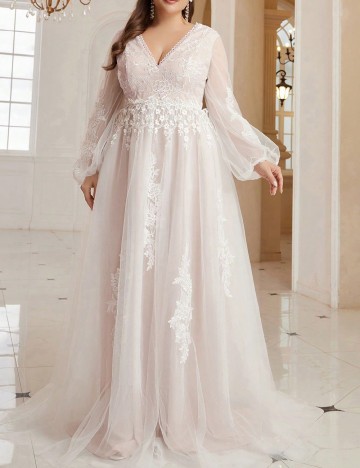 
						Rochie lunga SHEIN CURVE, alb