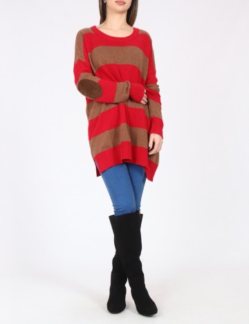 Bluza Oversize Zara, rosu/maro