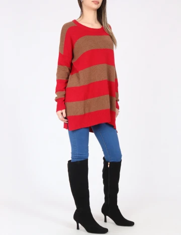 Bluza Oversize Zara, rosu/maro