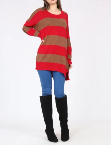 Bluza Oversize Zara, rosu/maro