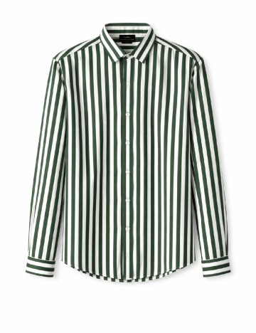 Camasa Zara, verde/alb