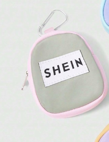 
						Mini portofel SHEIN, verde/roz