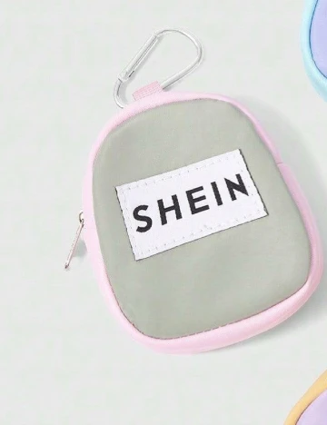 Mini portofel SHEIN, verde/roz