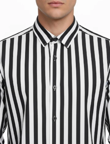 Camasa Zara, alb/negru