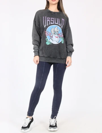 Bluza Oversize Bershka, gri inchis