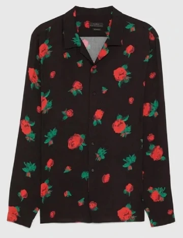 Camasa Zara, negru/rosu