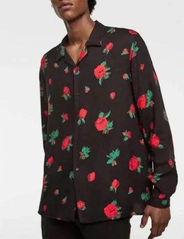 Camasa Zara, negru/rosu