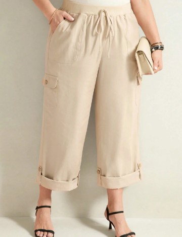 
						Pantaloni SHEIN CURVE, crem