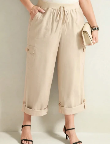 Pantaloni SHEIN CURVE, crem