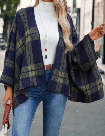 Poncho Emery Rose, bleumarin/verde