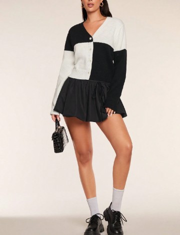 
						Cardigan SHEIN, negru/alb