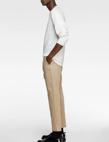 Pantaloni Zara, crem