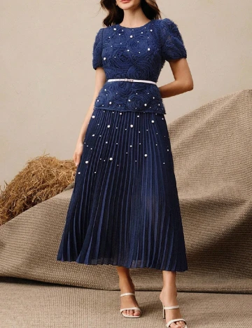 Rochie lunga Anewsta, bleumarin