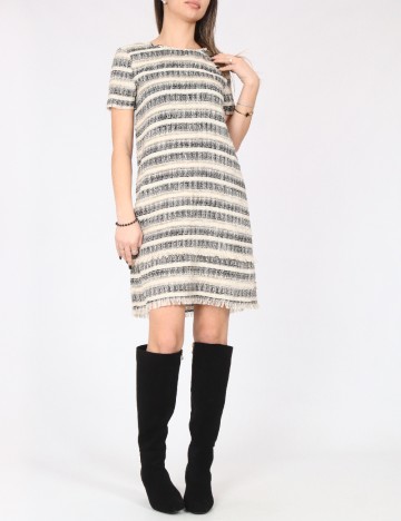 Rochie scurta Zara, crem/negru