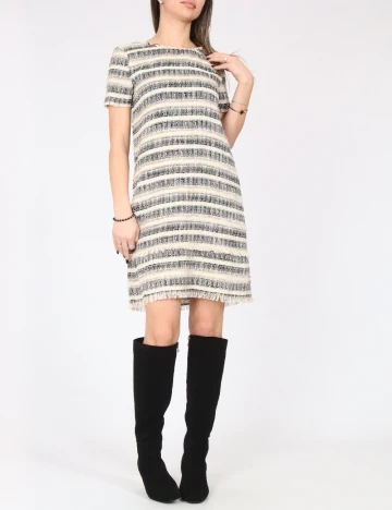 Rochie scurta Zara, crem/negru