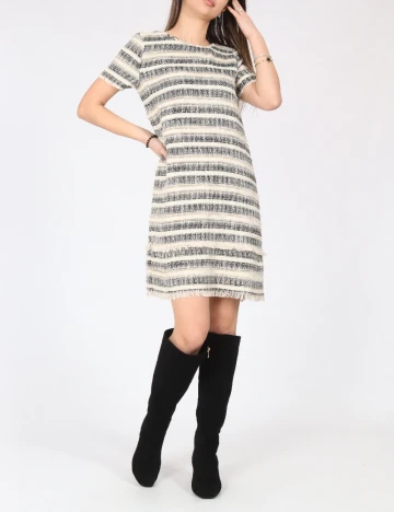 Rochie scurta Zara, crem/negru