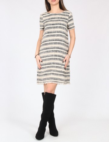 Rochie scurta Zara, crem/negru